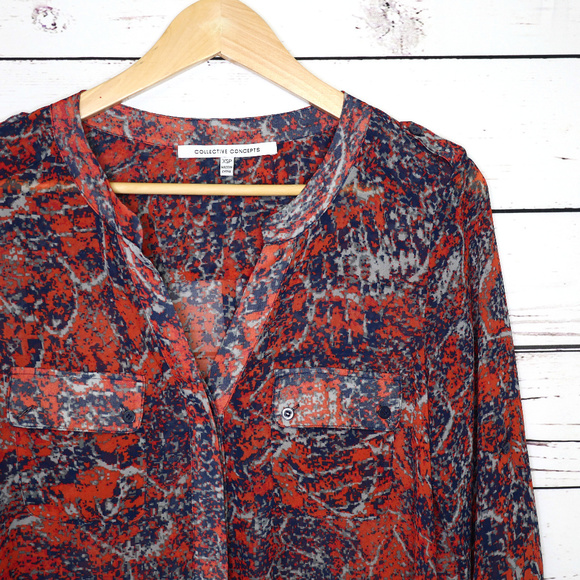 Collective Concepts | long sleeve sheere blouse - Picture 3 of 7